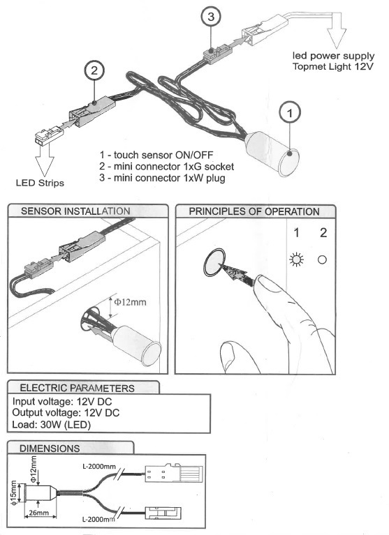 LED switch touch sensor ON/OFF / - Clarumled