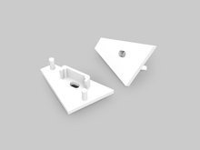 CORNER14 gen2 end caps with hole white /2pcs/