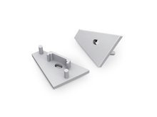 CORNER14 gen2 end cap with hole silver /2pcs/